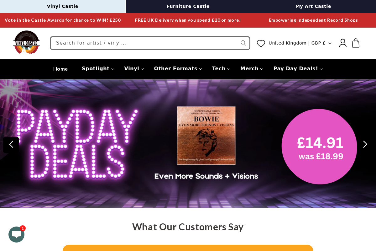 Vinylcastle homepage screenshot