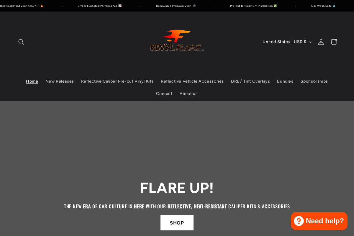 Vinyl Flare homepage screenshot