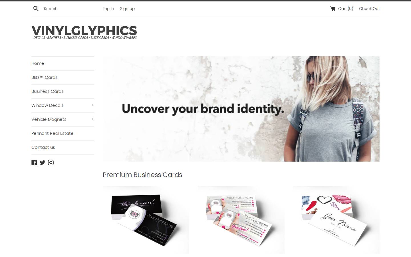 vinylglyphics.com homepage screenshot
