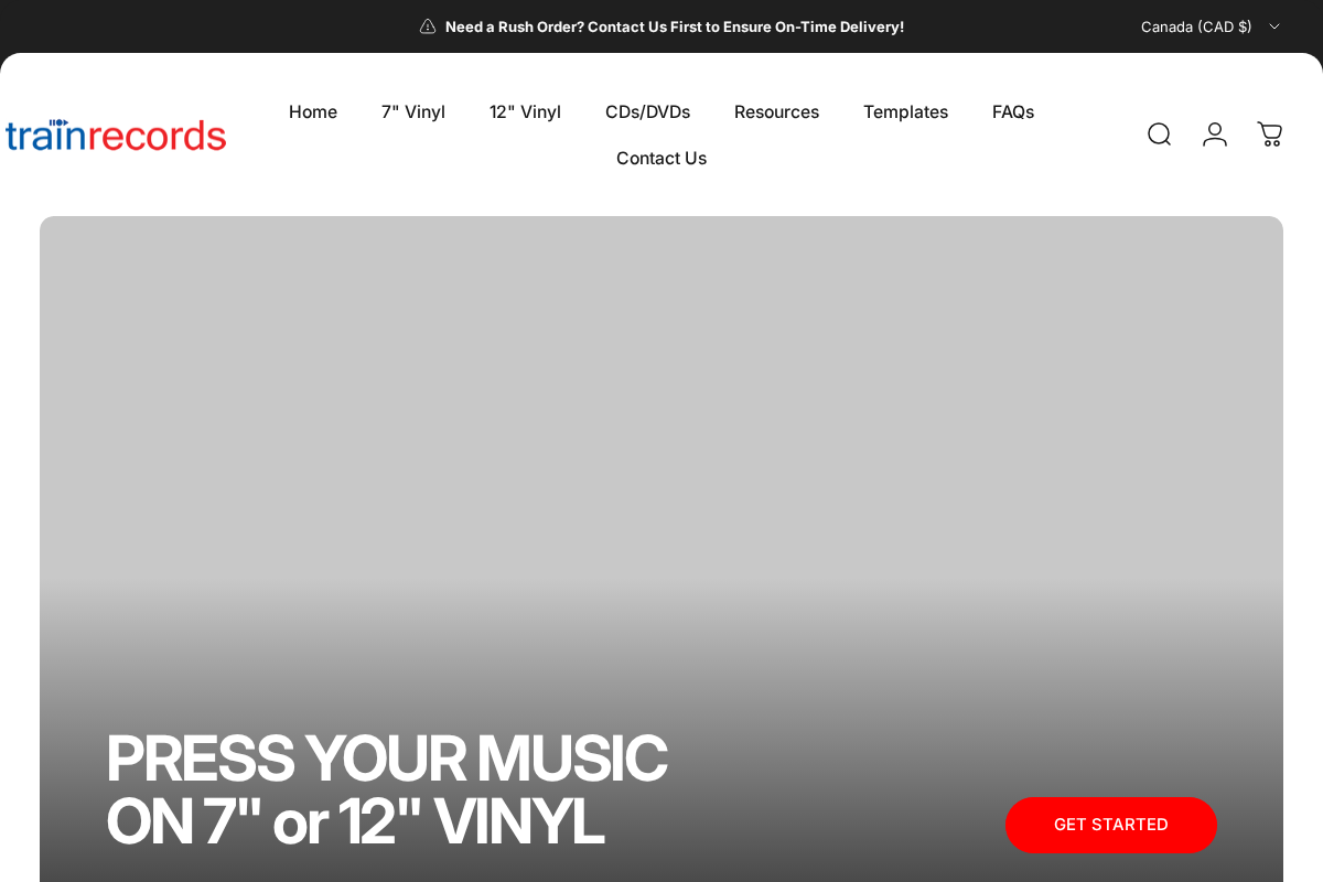 vinylpressing.ca homepage screenshot