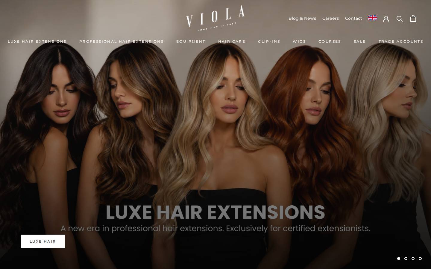Viola Hair Extensions homepage screenshot