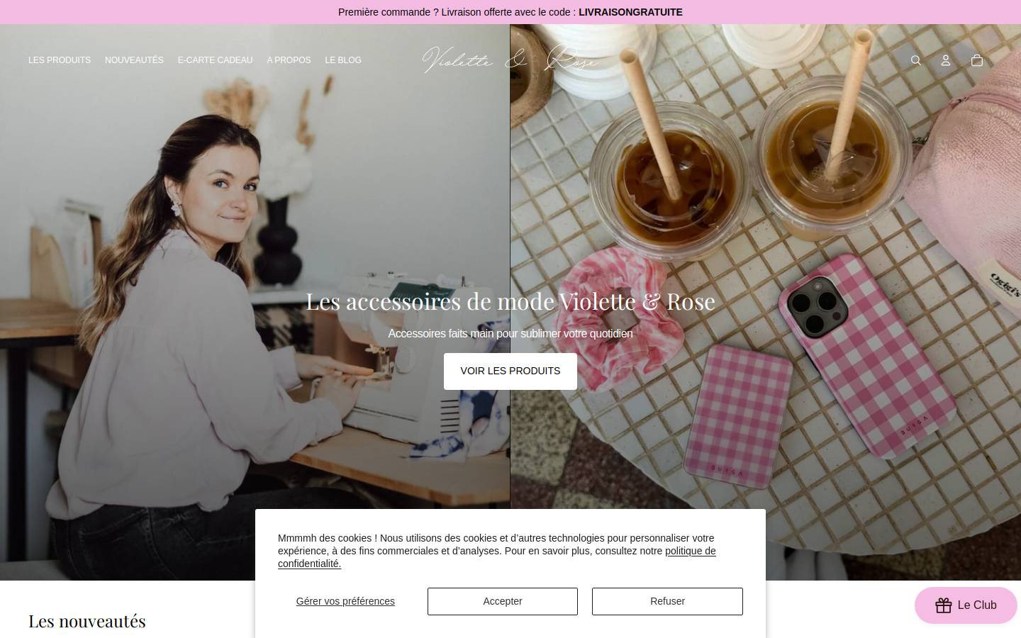 Violette et Rose homepage screenshot
