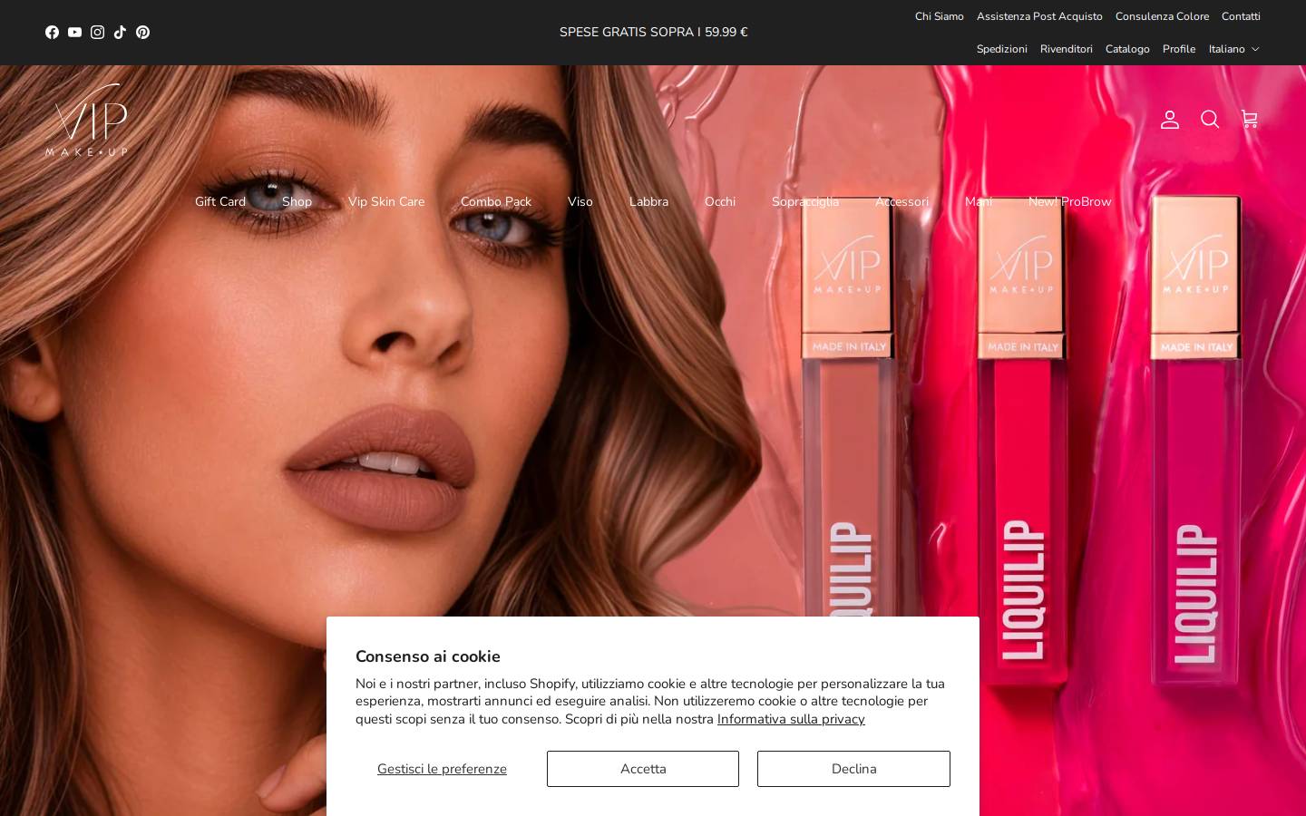 Vip Makeup homepage screenshot