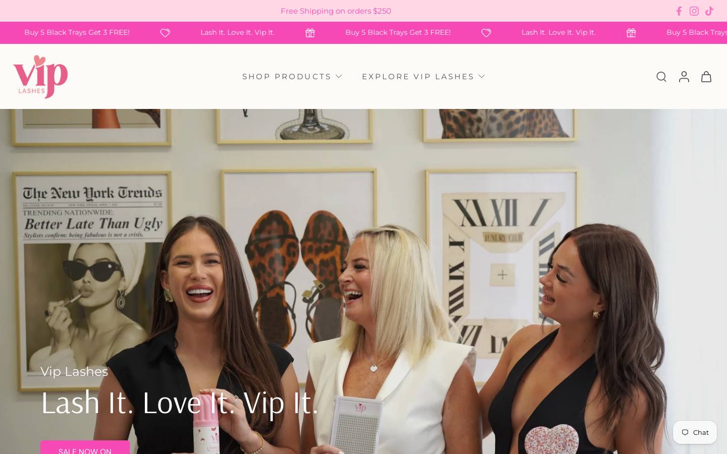 viplashes.com.au homepage screenshot