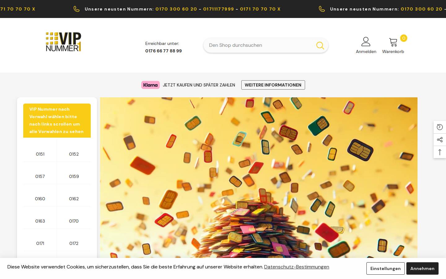 Vipnummer1 homepage screenshot
