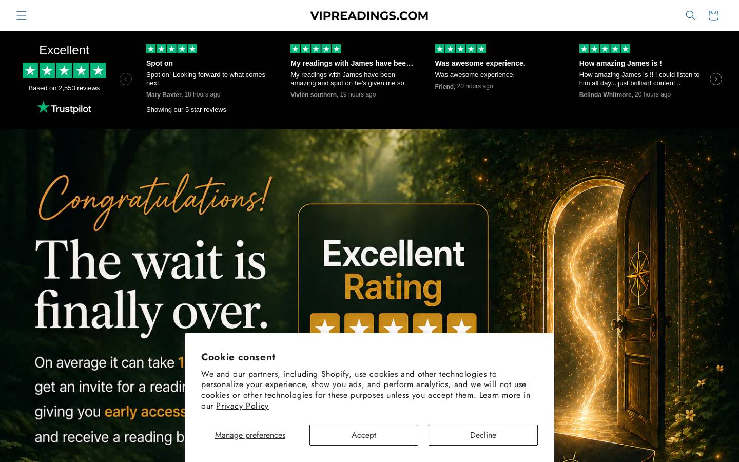 James Higgins Psychic Medium  homepage screenshot