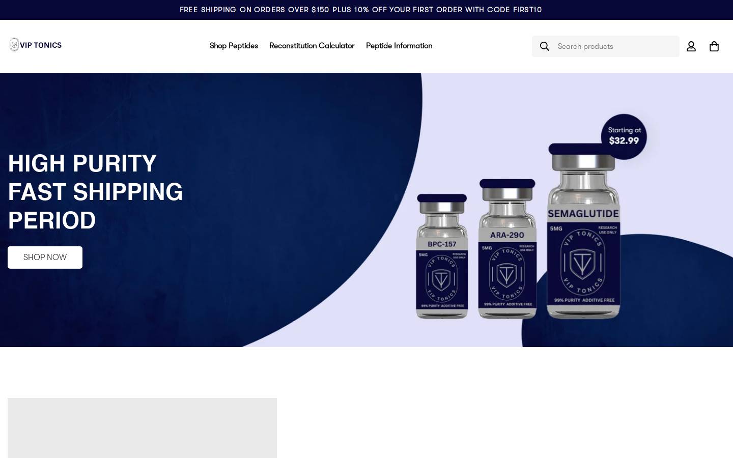viptonics.com homepage screenshot