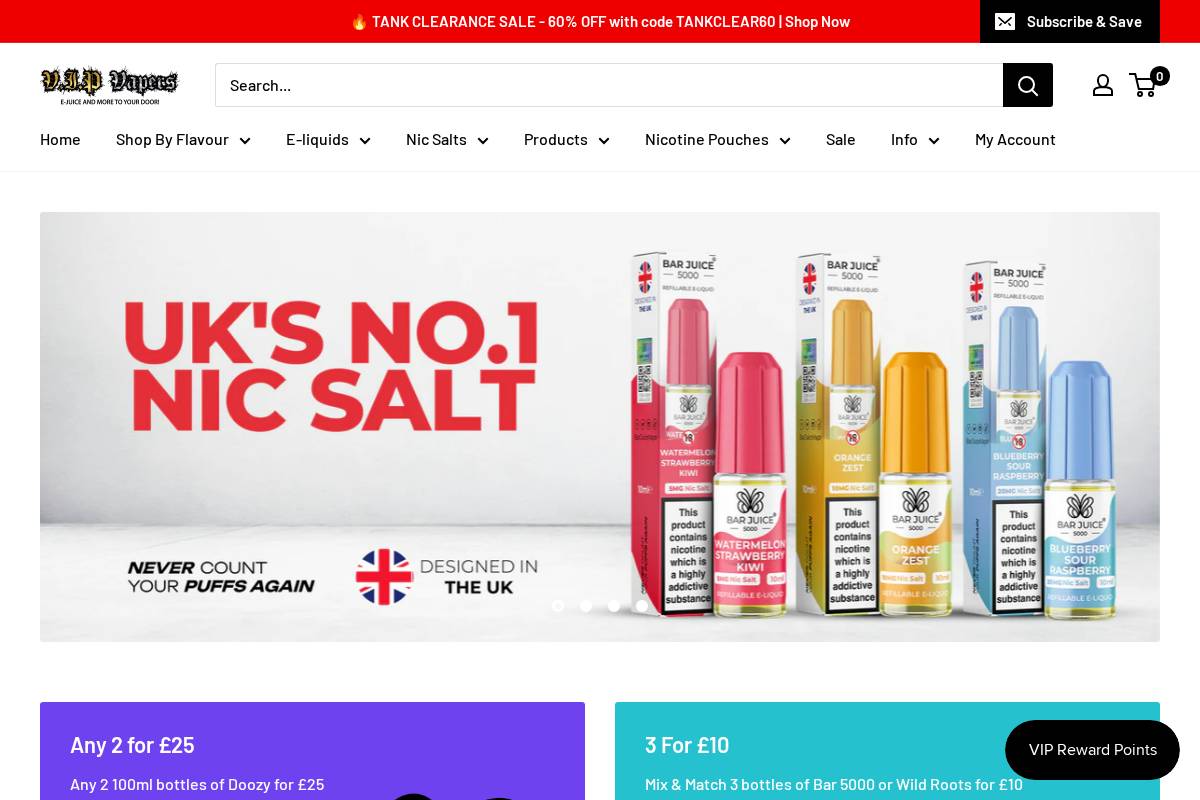 vipvapers.com homepage screenshot