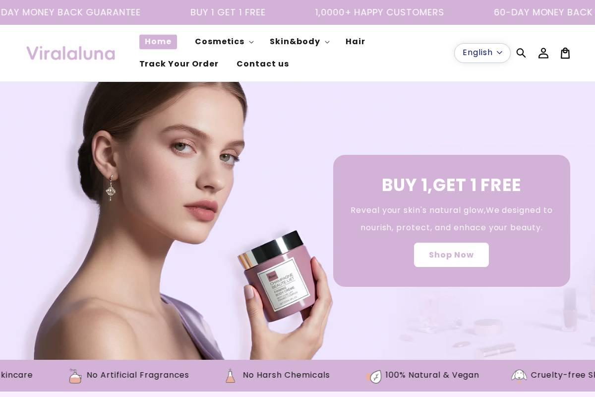 Viralaluna homepage screenshot