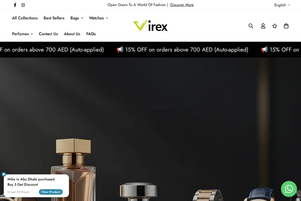 Virex Uae homepage screenshot