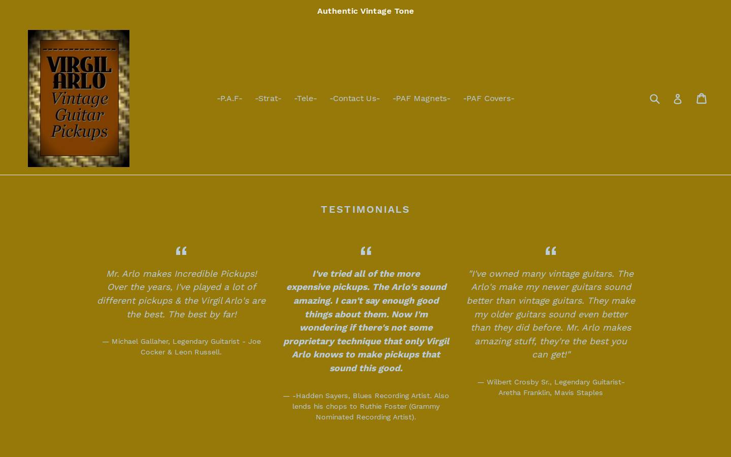 virgilarlopickups.com homepage screenshot