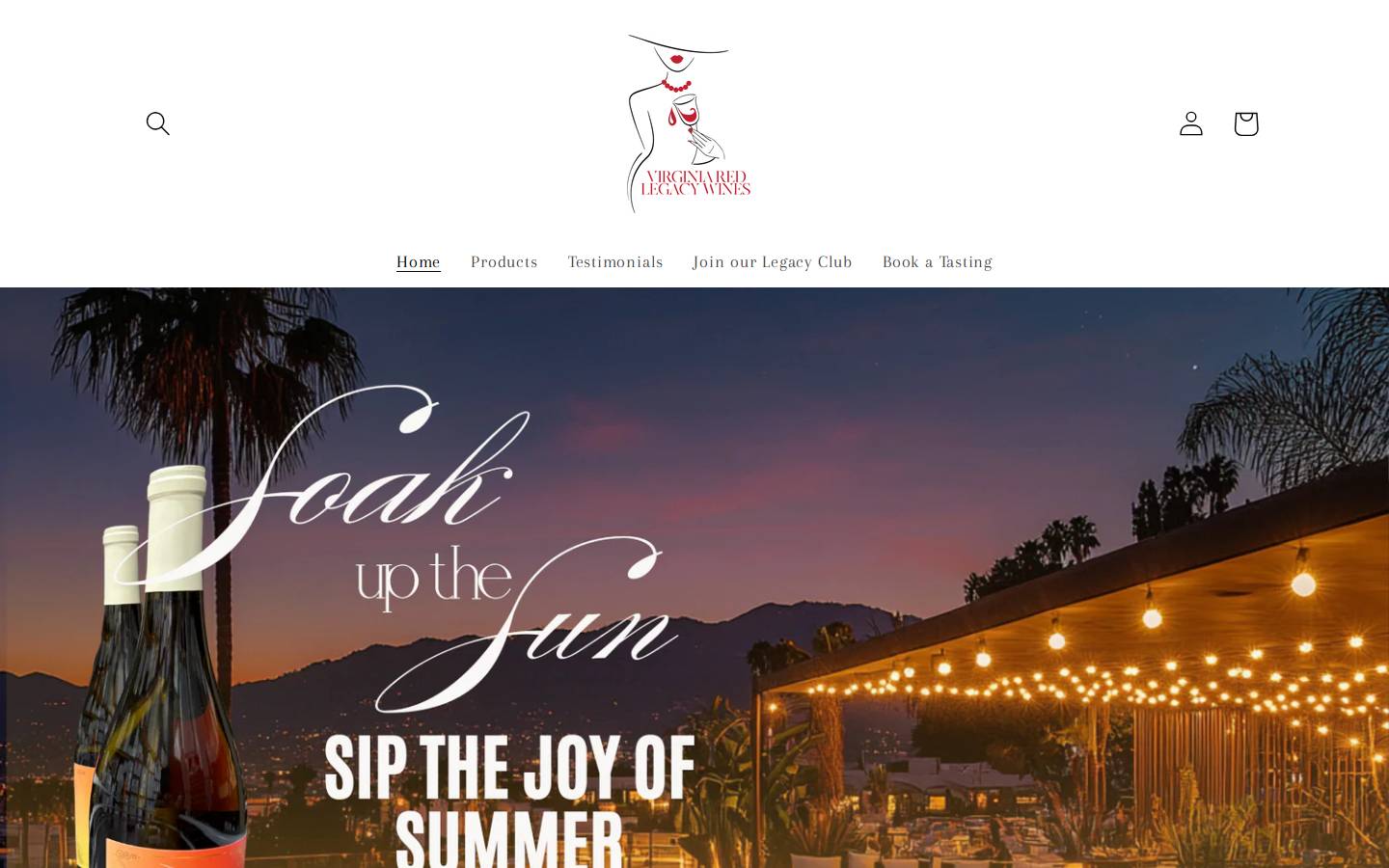 virginiaredlegacywines.com homepage screenshot