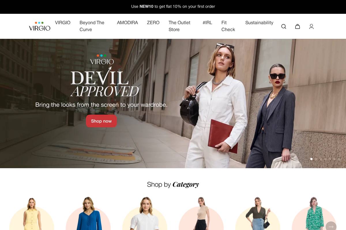 virgio.com homepage screenshot