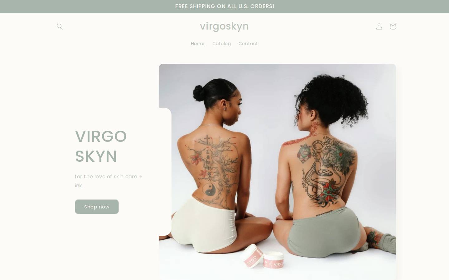 virgoskyn.com homepage screenshot
