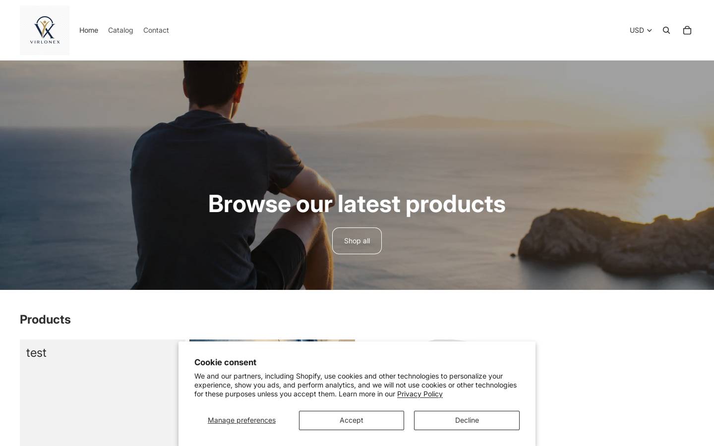 virlonex.com homepage screenshot