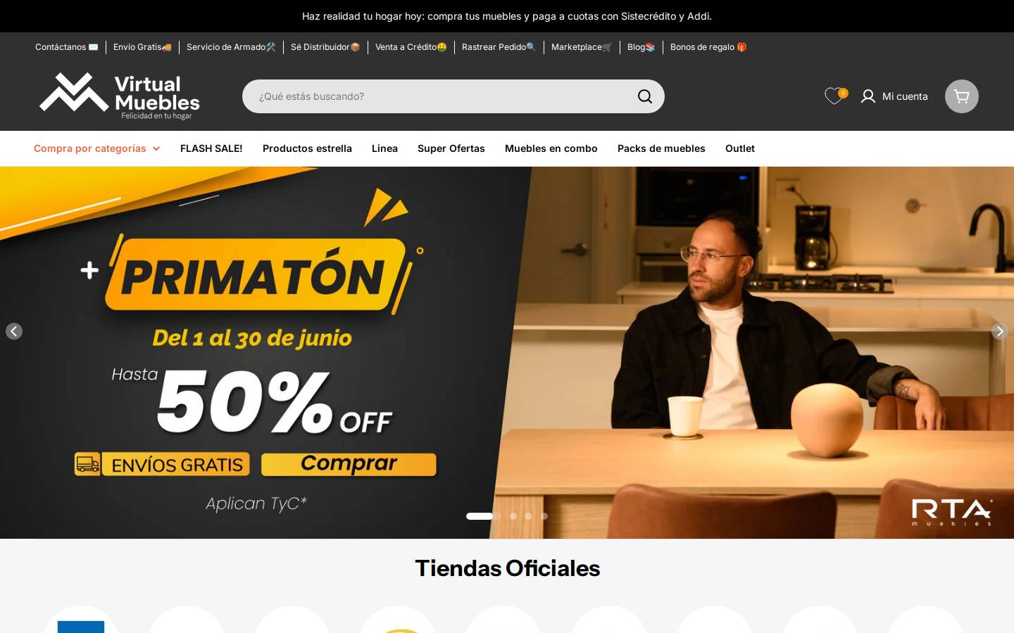 virtualmuebles.com homepage screenshot