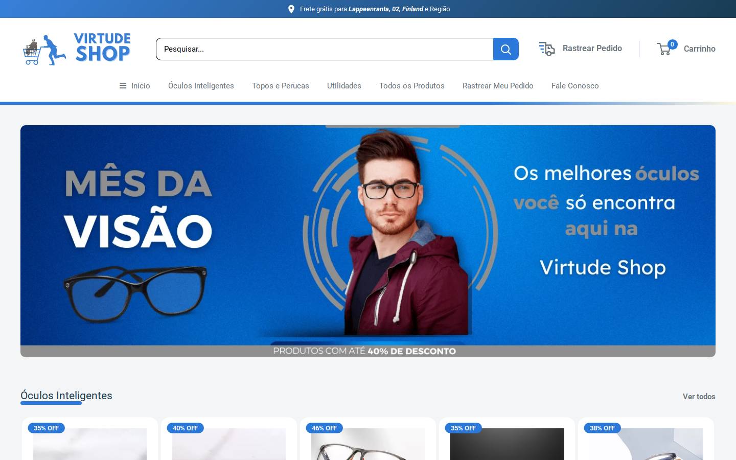 virtudeshoploja.com homepage screenshot