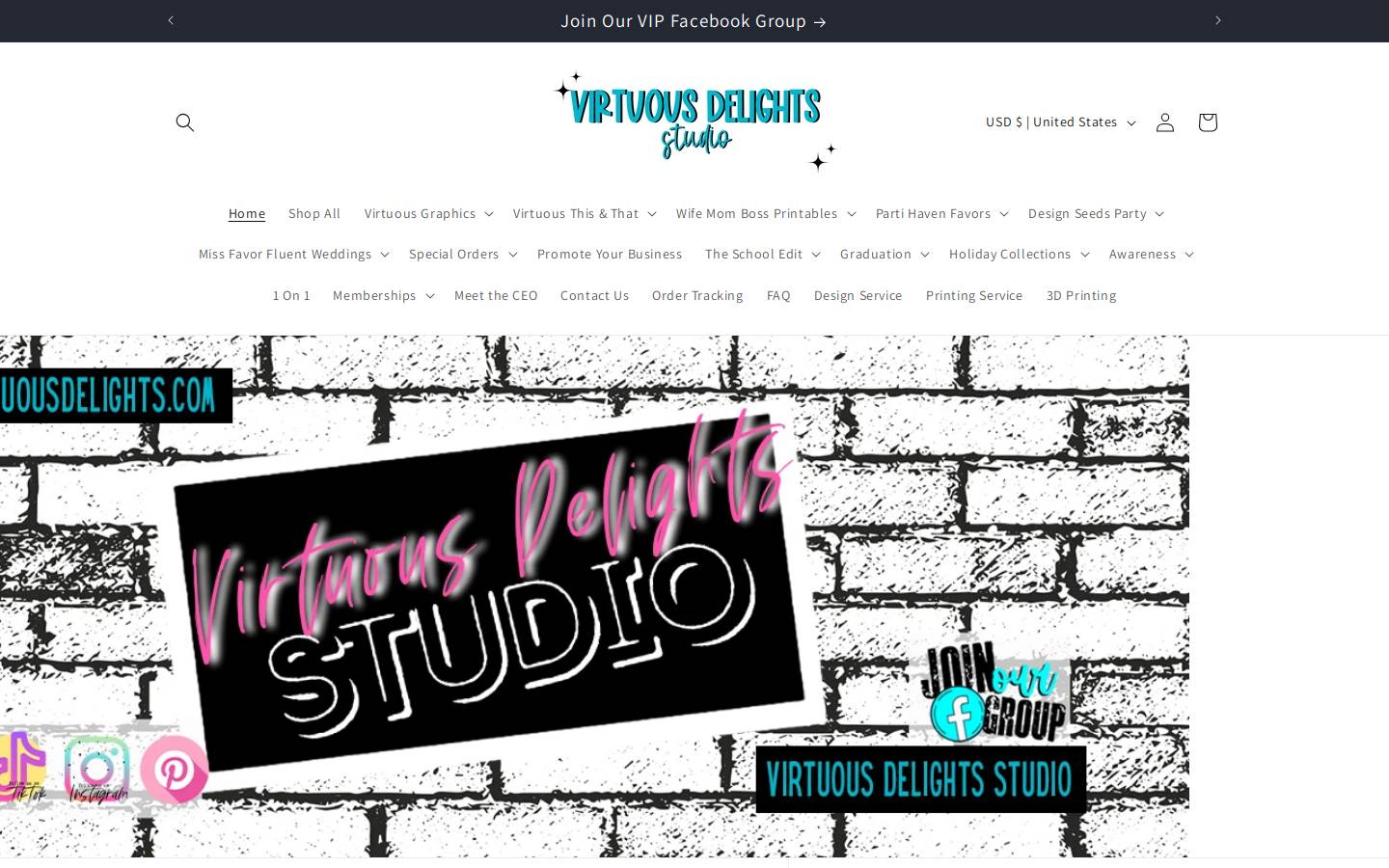 virtuousdelights.com homepage screenshot