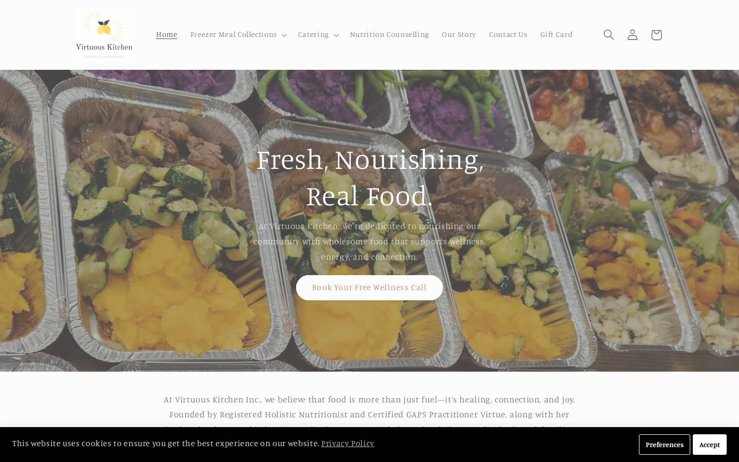 virtuouskitchen.ca homepage screenshot