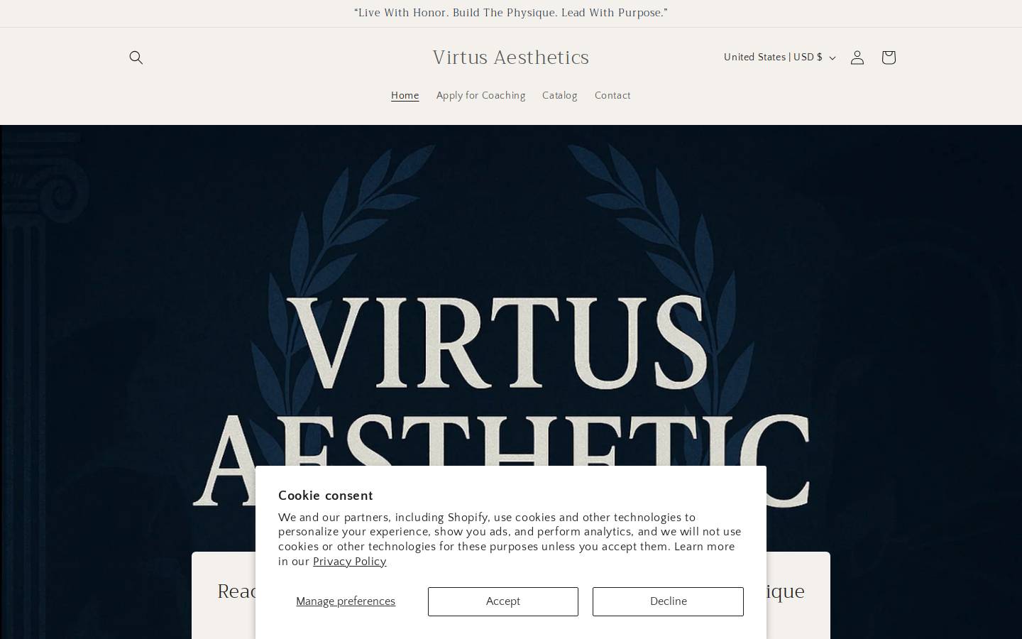 virtusaesthetics.com homepage screenshot
