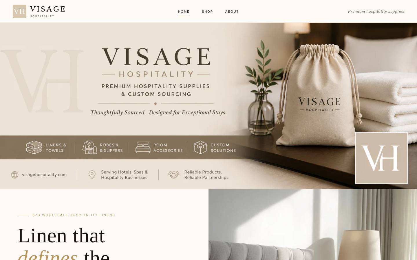 visagehospitality.com homepage screenshot