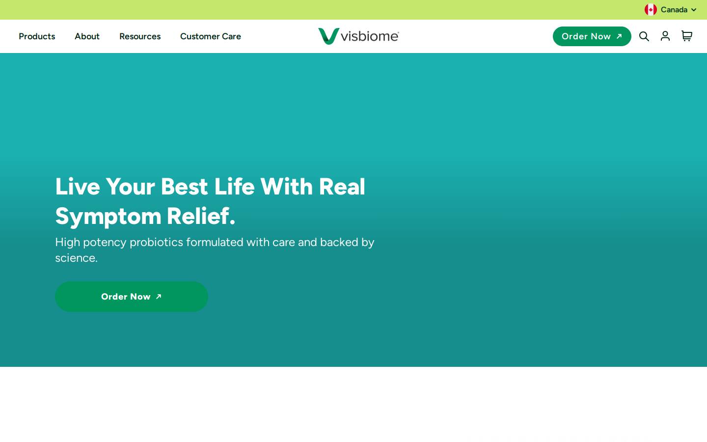 Visbiome homepage screenshot