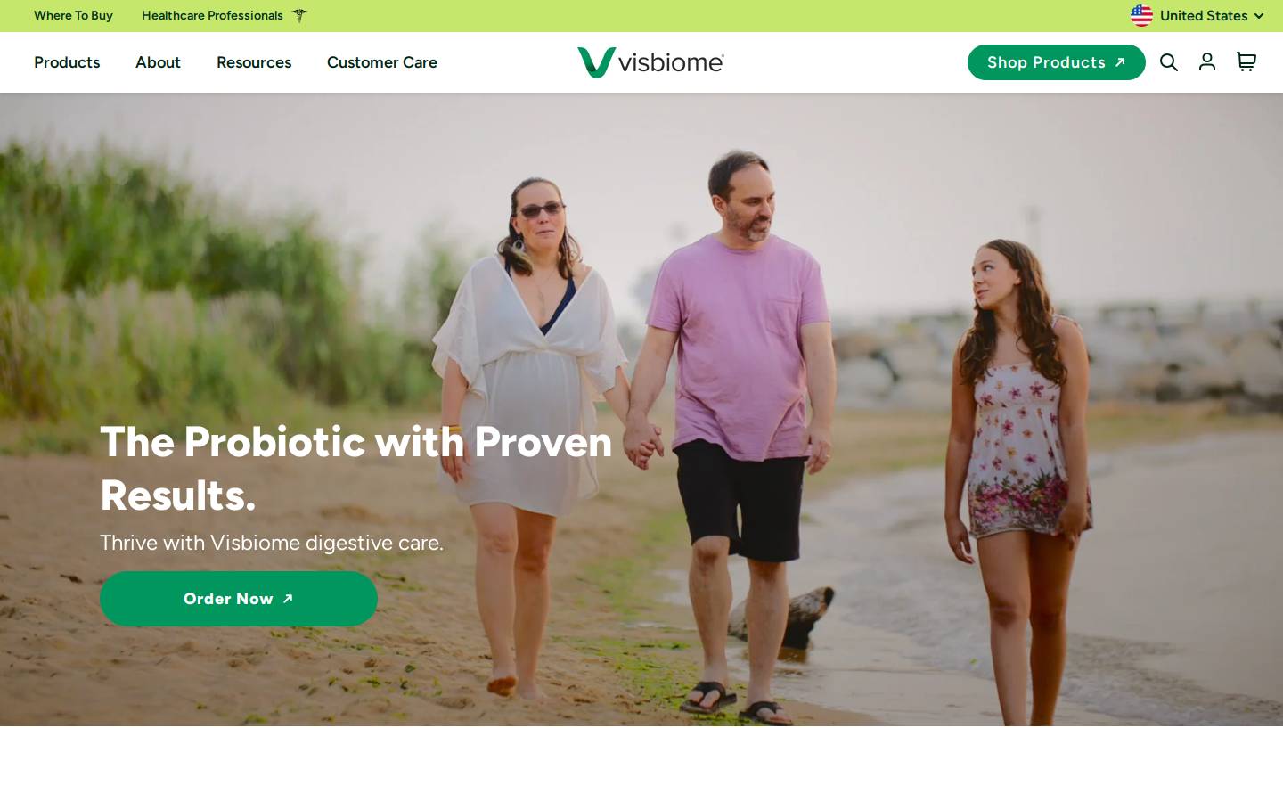 Visbiome homepage screenshot