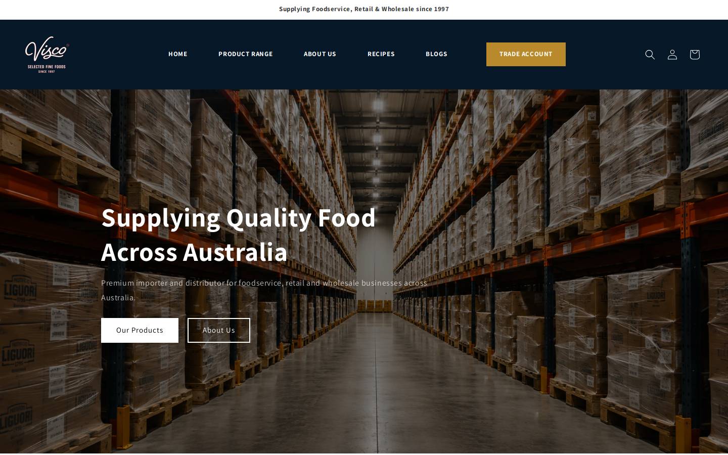 viscofoods.com homepage screenshot