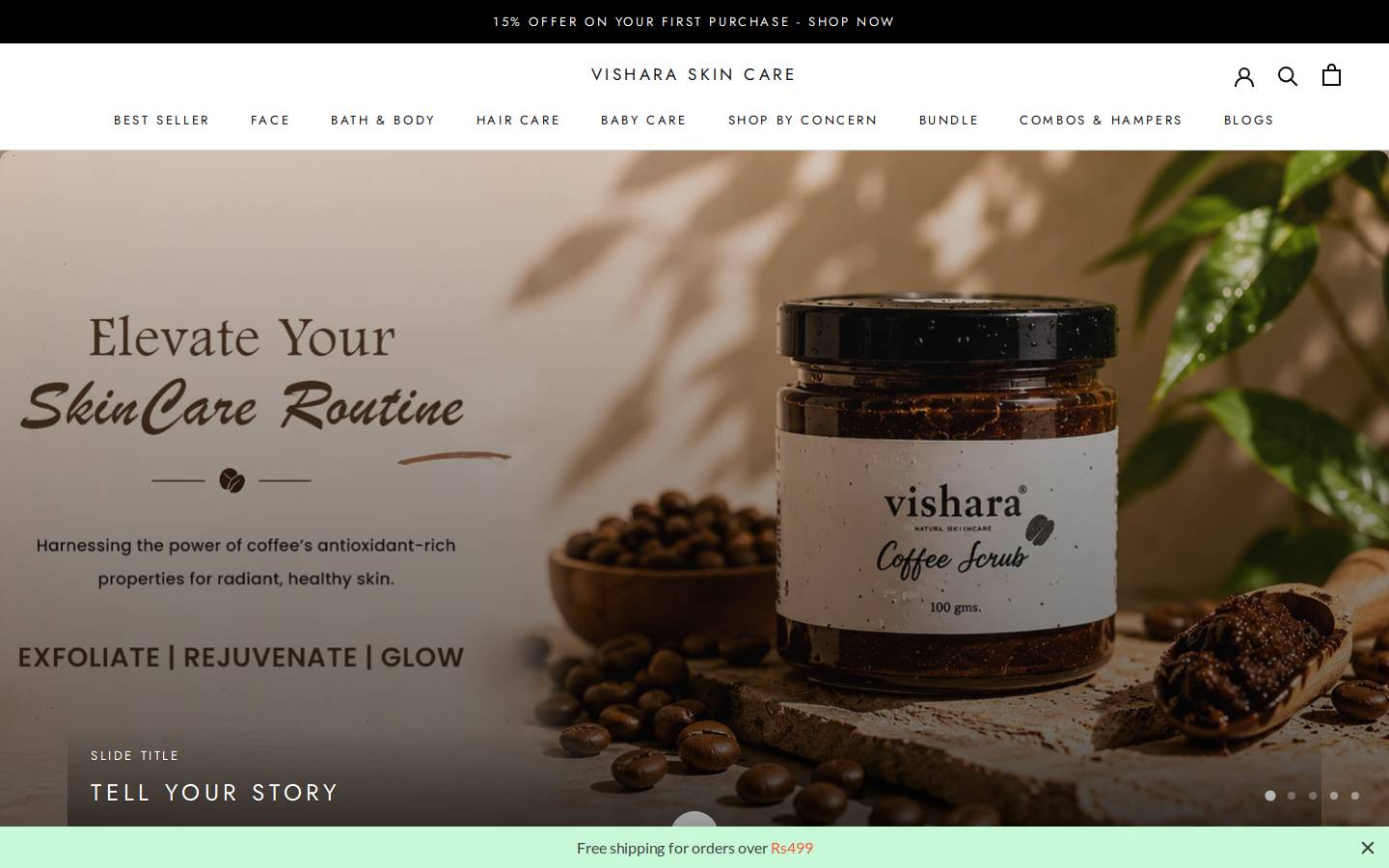 vishara.in homepage screenshot