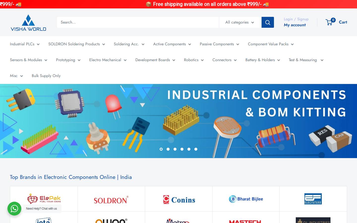 vishaworld.com homepage screenshot