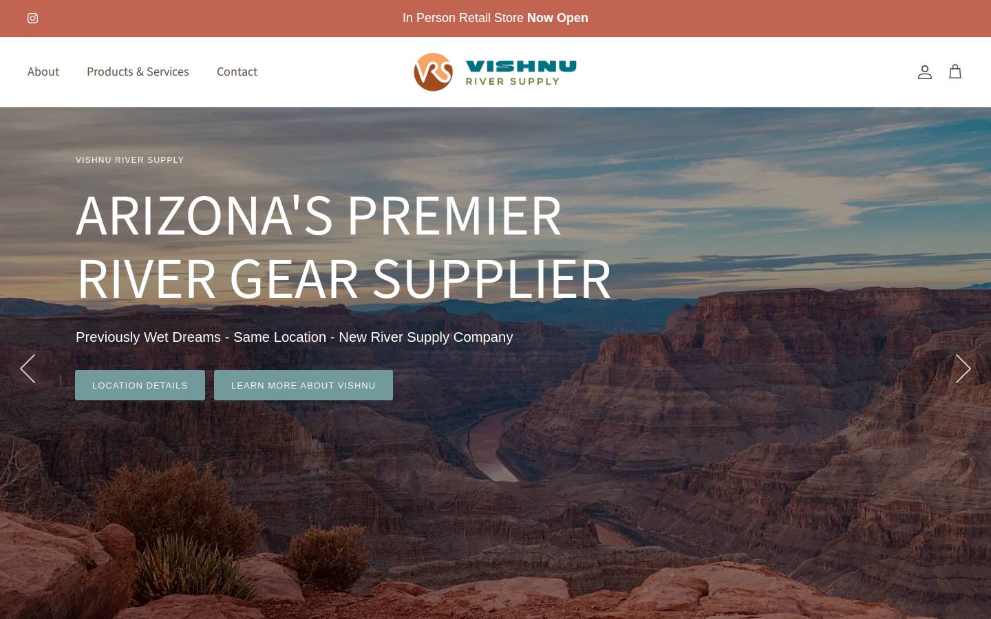 vishnuriversupply.com homepage screenshot