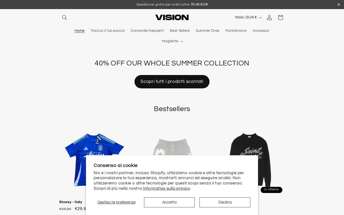 Vision Drip homepage screenshot