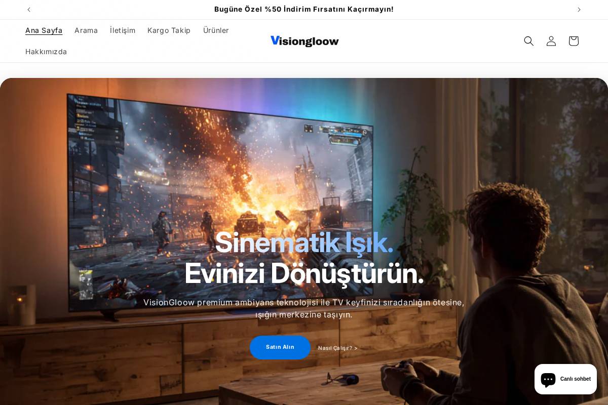 VİSİONGLOOW homepage screenshot