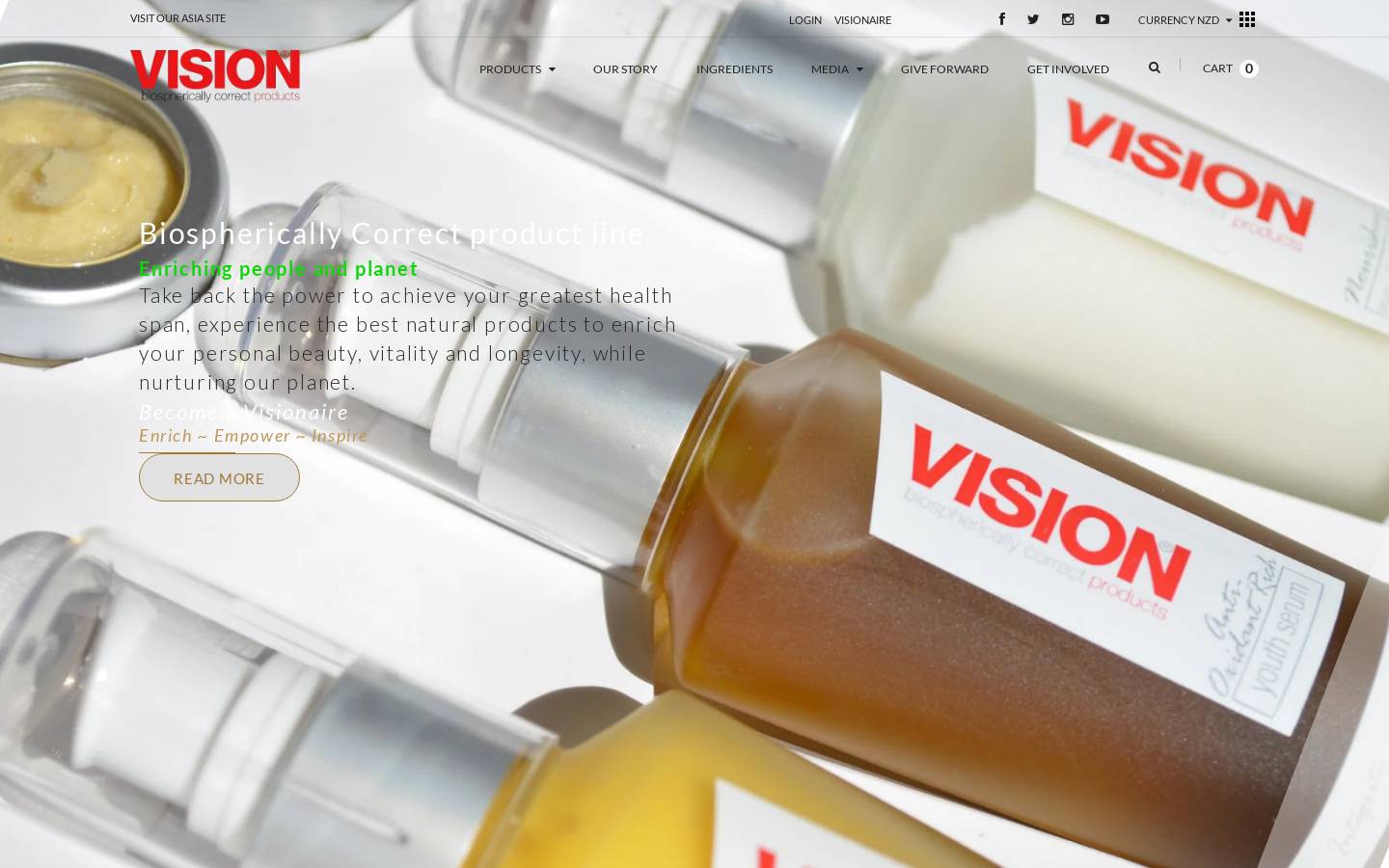 visionproducts.co.nz homepage screenshot