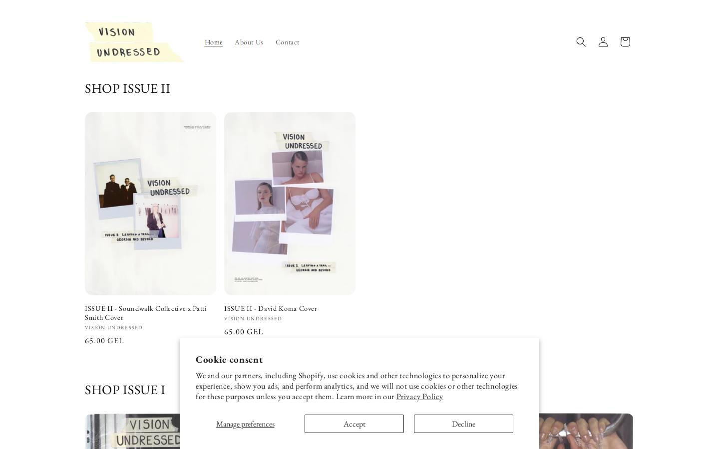 visionundressed.com homepage screenshot
