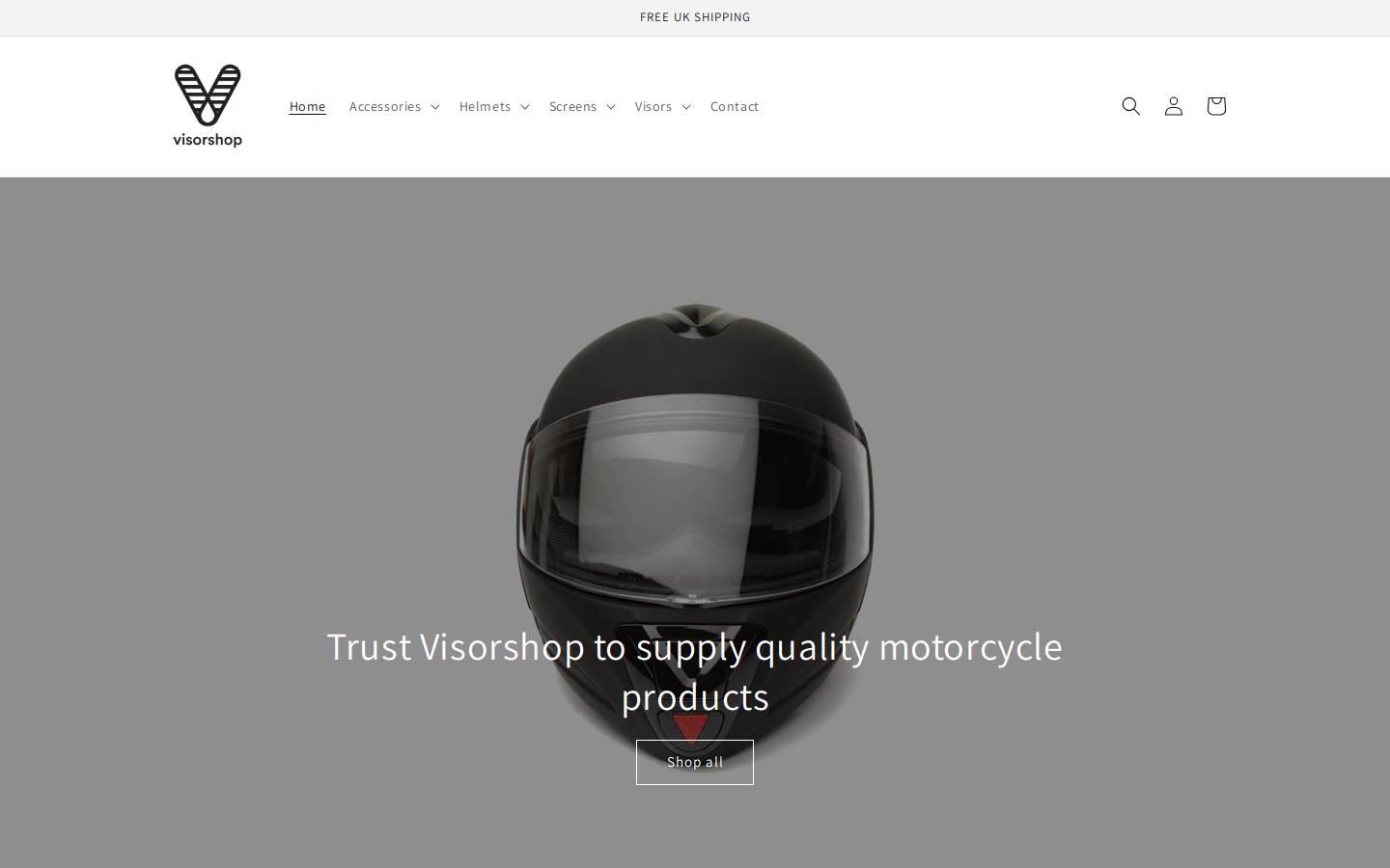 Visorshop homepage screenshot