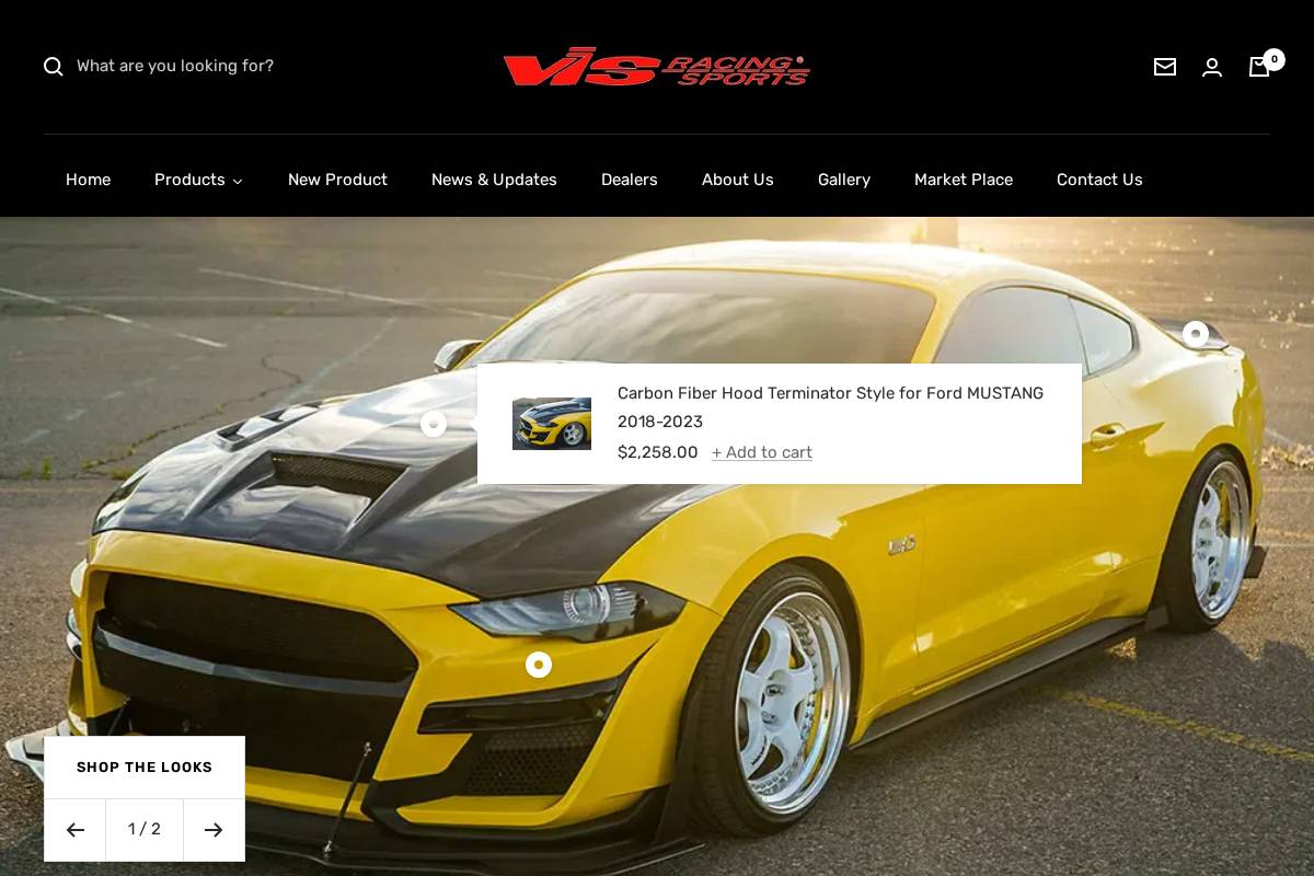 visracing.com homepage screenshot