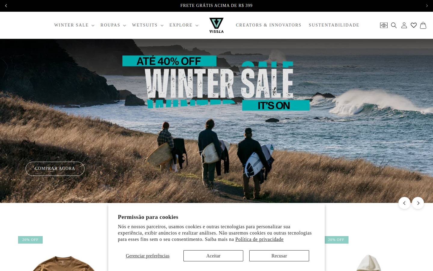 vissla.com homepage screenshot