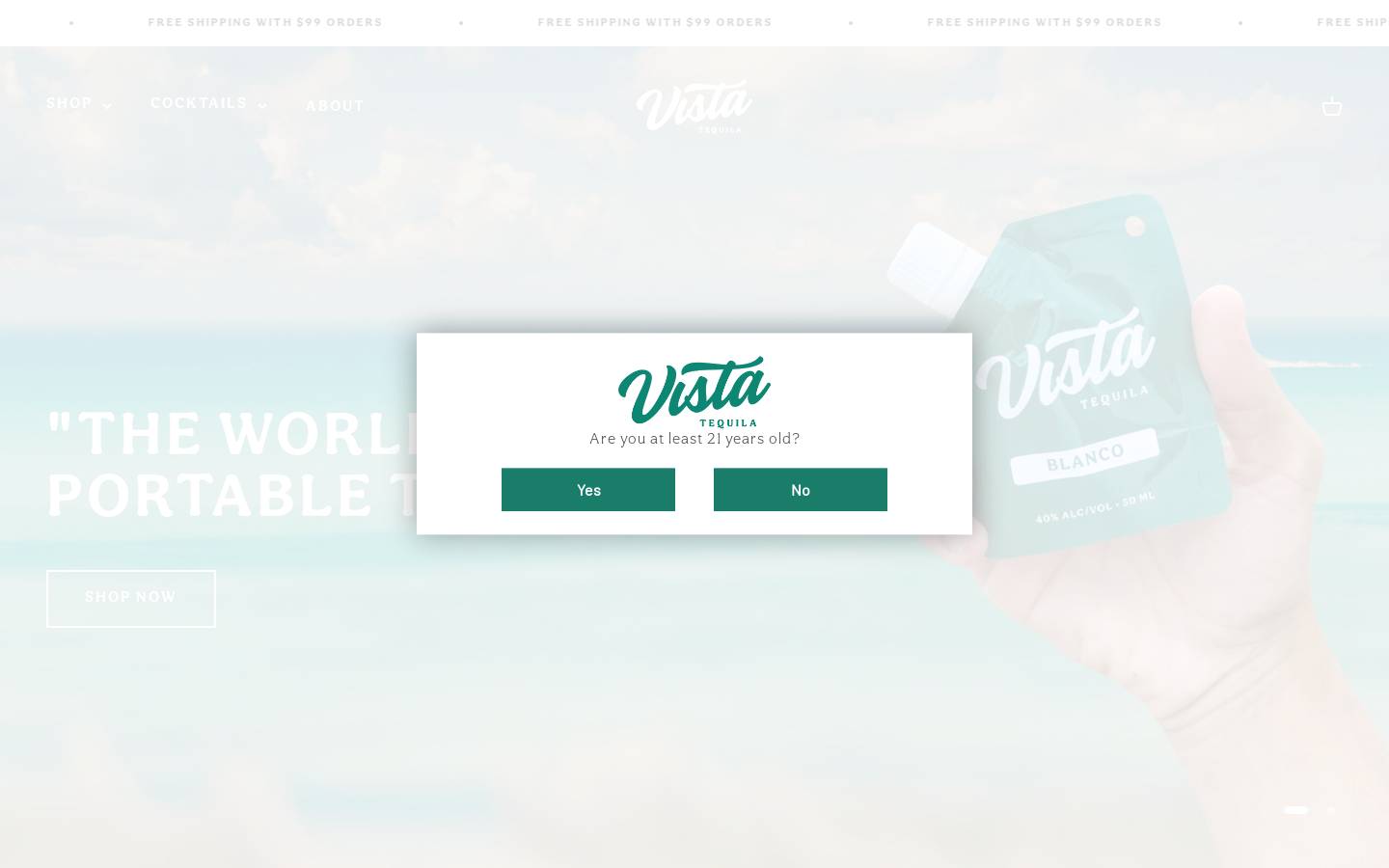 vistatequila.com homepage screenshot