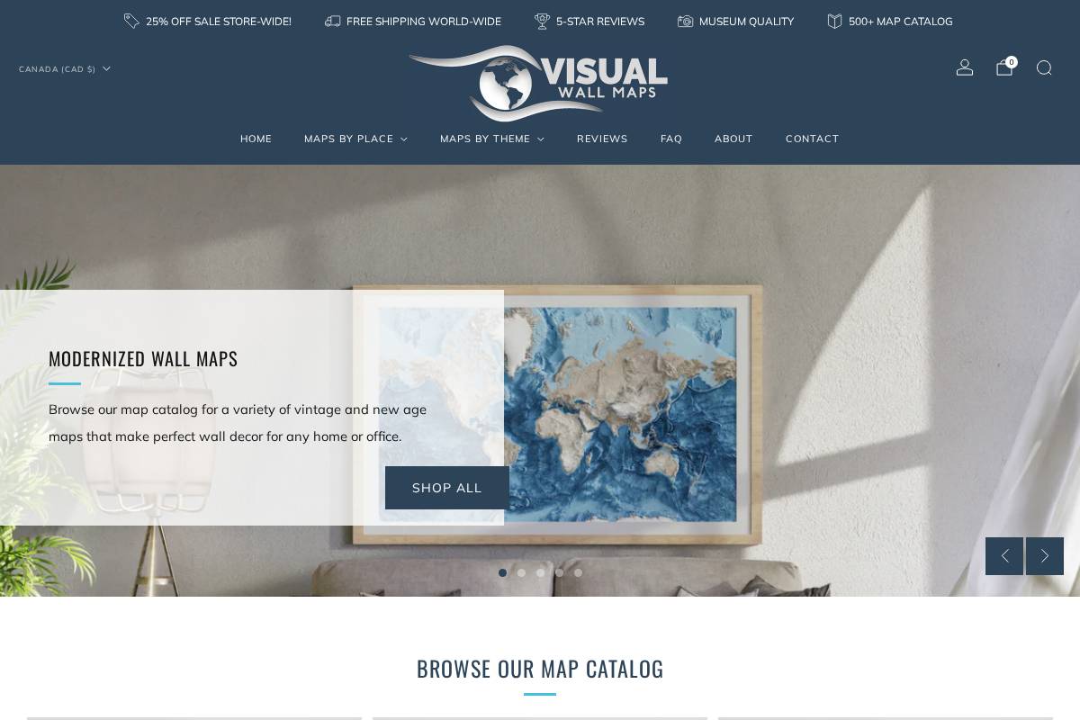 visualwallmaps.com homepage screenshot