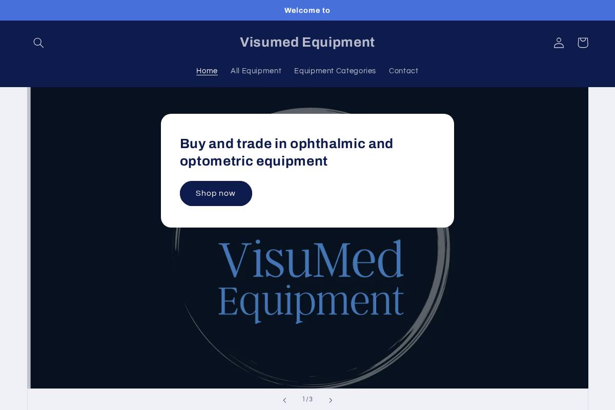 visumedequipment.com homepage screenshot