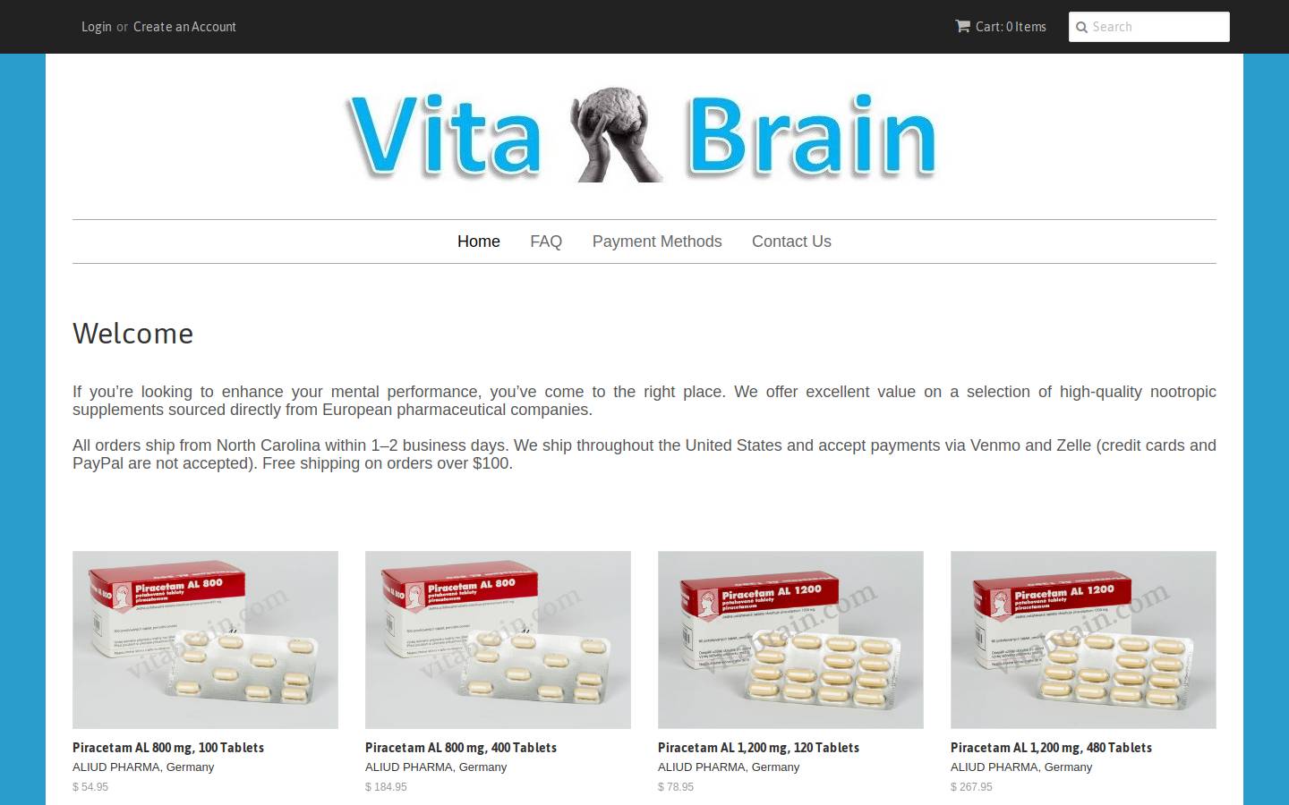 vitabrain.com homepage screenshot