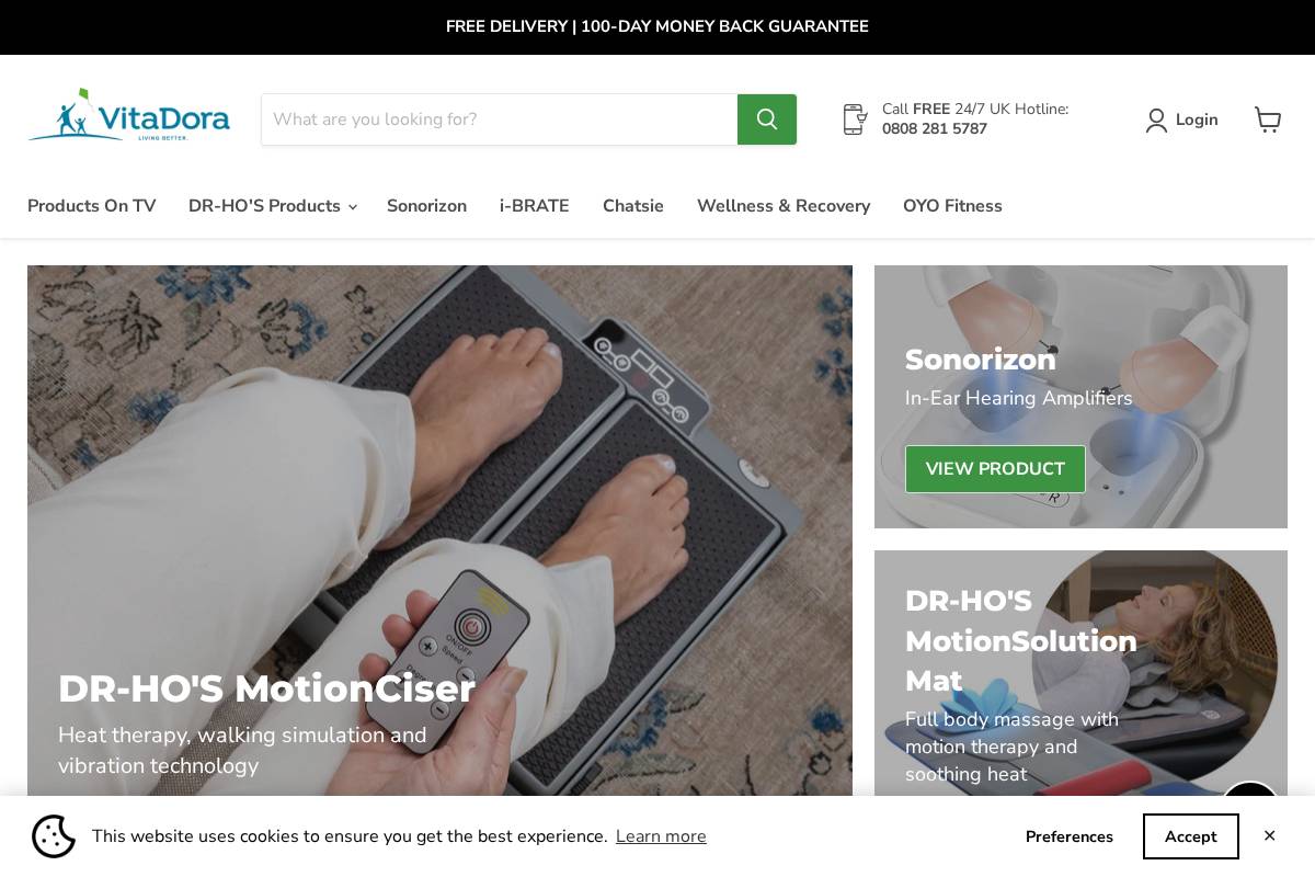 Vitadora homepage screenshot