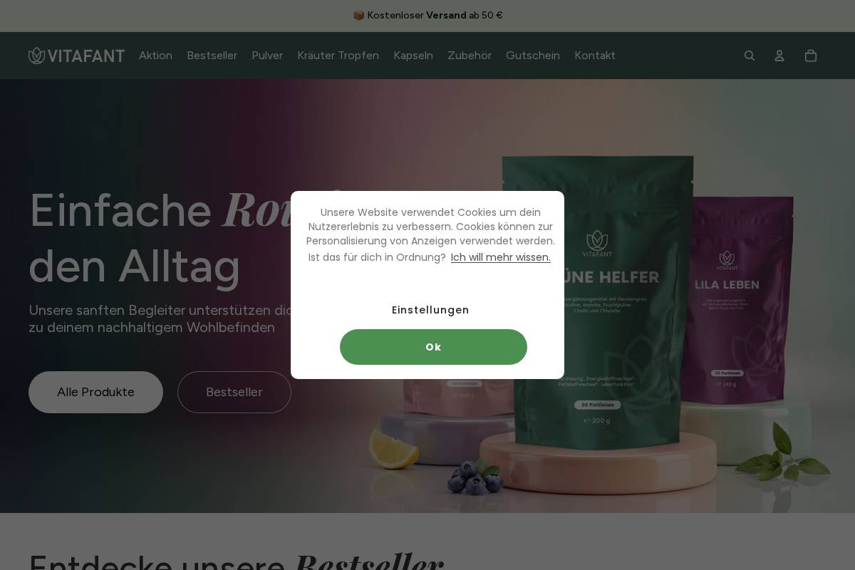 Vitafant GmbH homepage screenshot