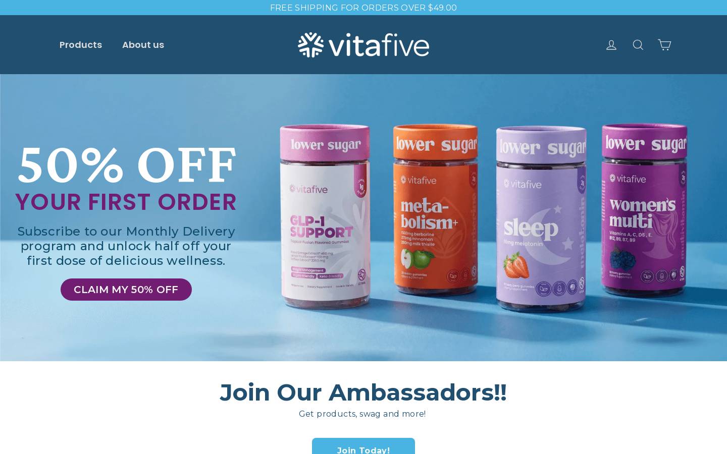 vitafive homepage screenshot