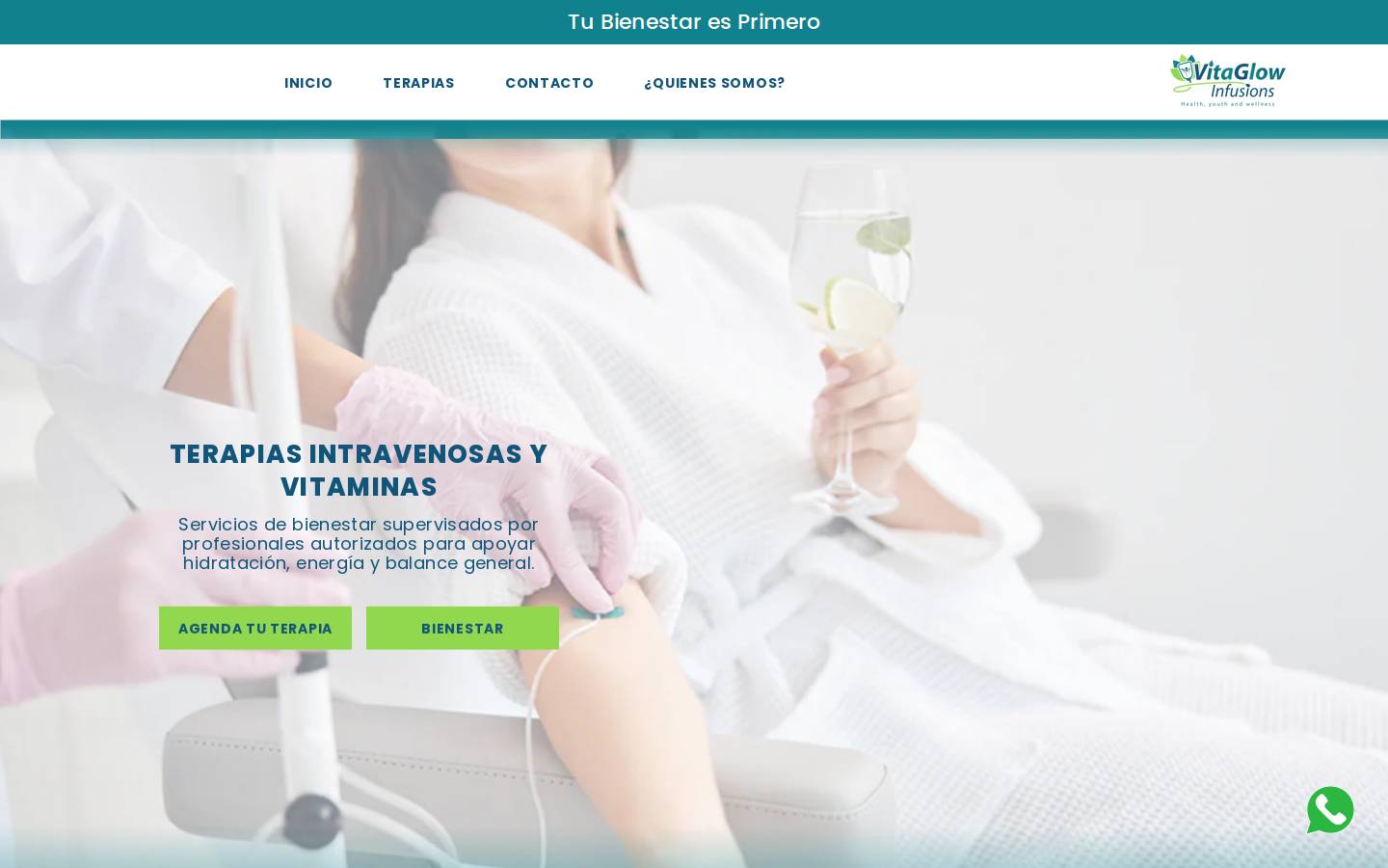 vitaglowinfusions.com homepage screenshot