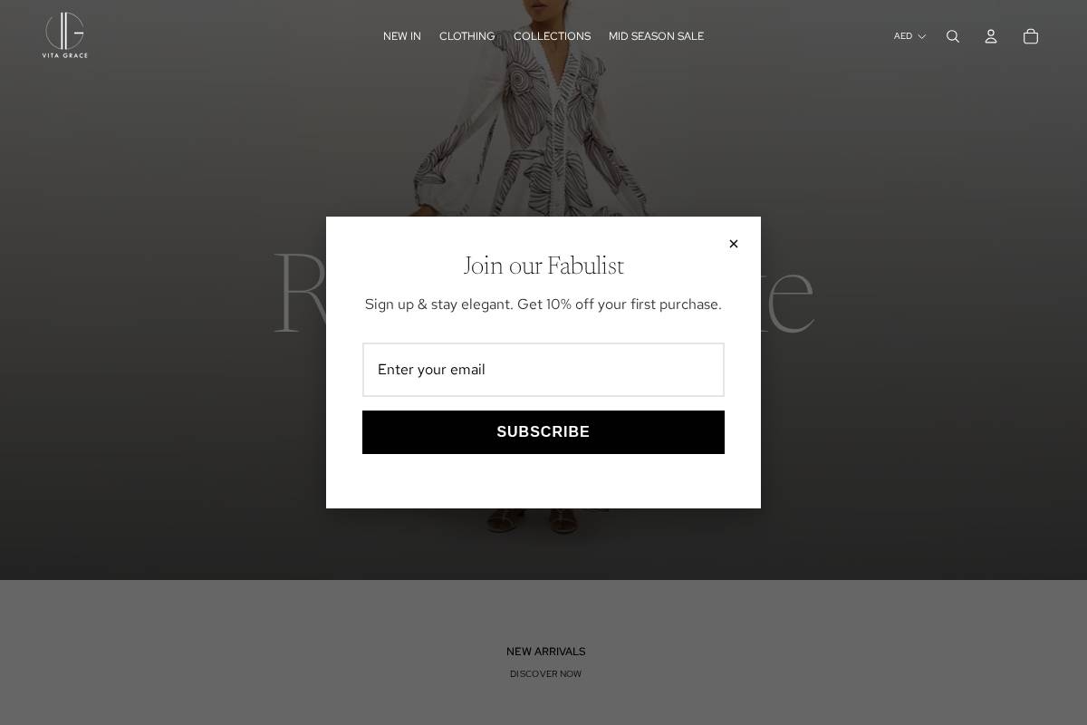 Vitagrace homepage screenshot