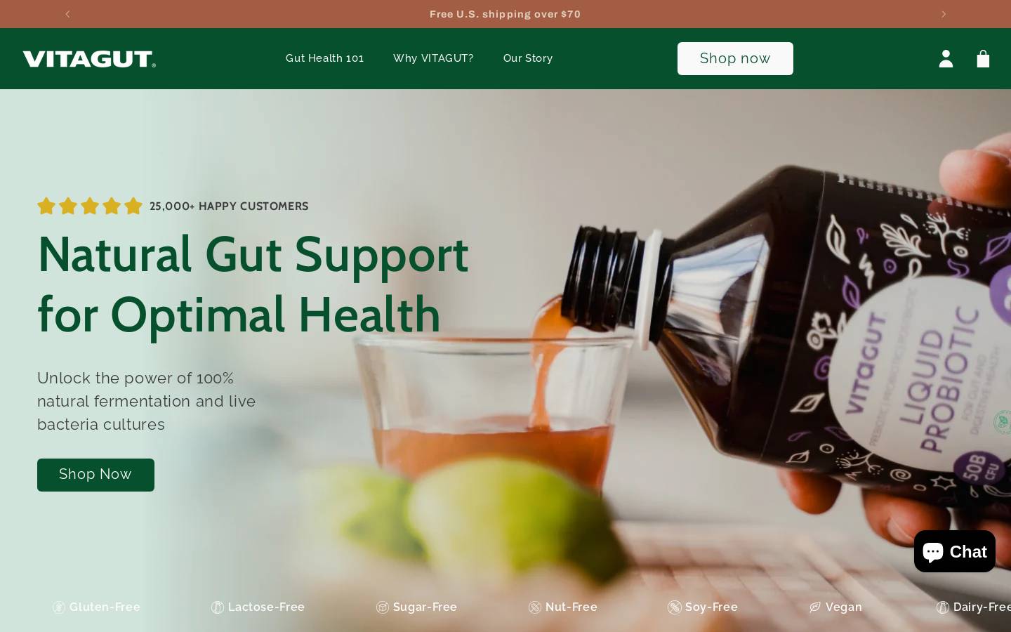 vitagut.com homepage screenshot