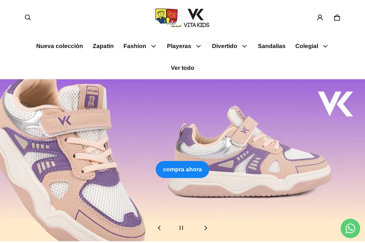 Vita Kids homepage screenshot