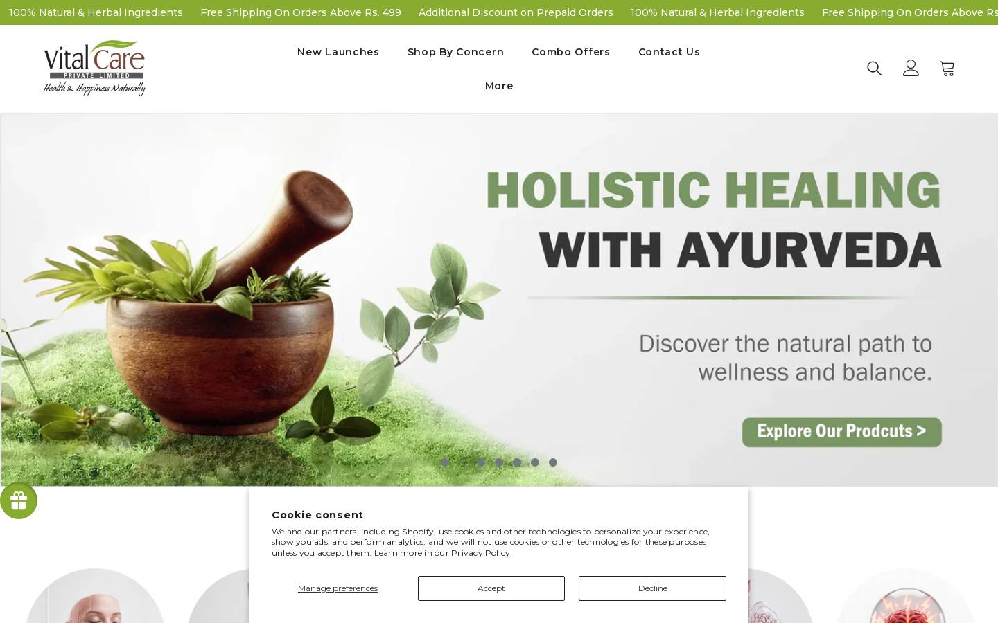 vitalcare.co.in homepage screenshot